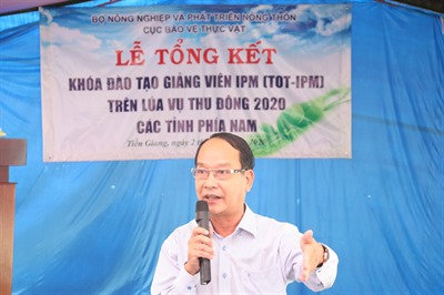 Tổng kết khóa đào tạo giảng viên IPM (TOT-IPM) trên lúa vụ thu đông 2020 các tỉnh phía Nam